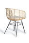 Giner y Colomer - Lote de 2 Sillas de Rattán y Metal Natural con Cojín, 48 x 48 cm